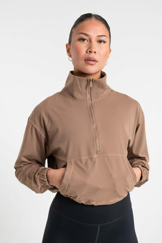 Metta Sport Peysur Ljósbrúnn / XS Lux Half-Zip Peysa